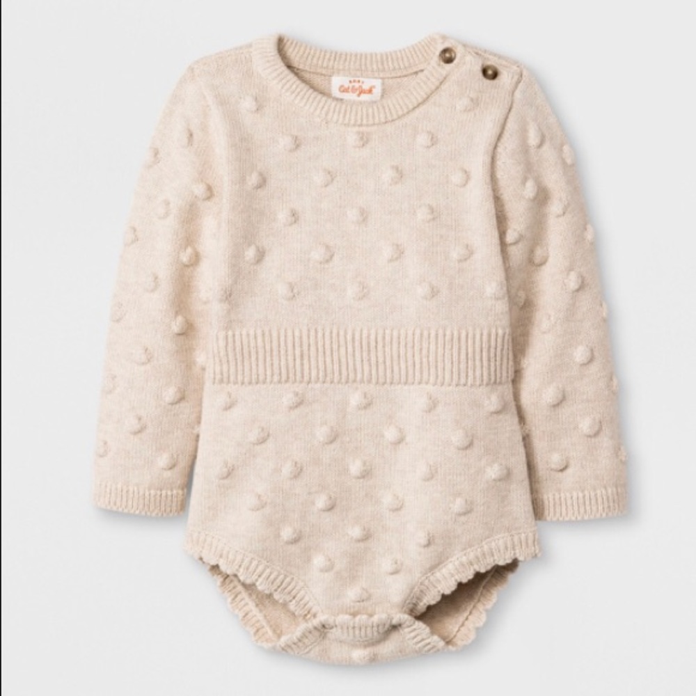 SOLD  CAT & JACK | Oatmeal Sweater Romper 6-9mo